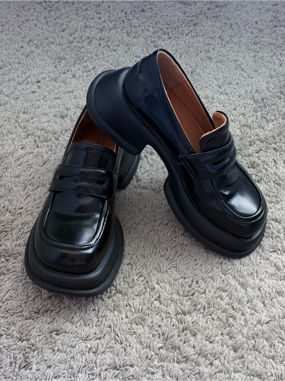 Chunky platform leather loafers - Picture 5 of 8